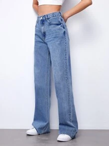 Vintage 90s High-Waist Denim Boyfriend Fit Jeans - Medium Wash - View 5