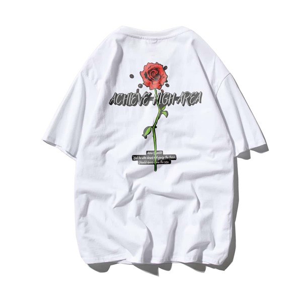 

Men Slogan & Floral Print Tee, White