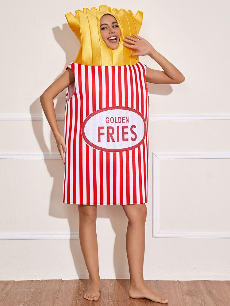 French Fries Costume - Red and White - View 4
