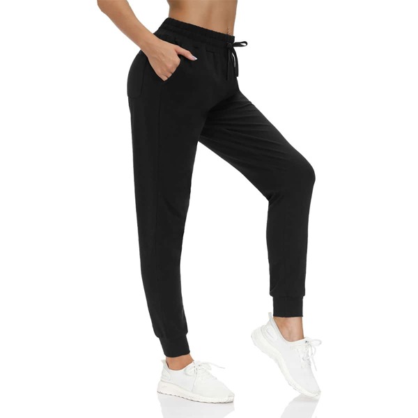 

Drawstring Waist Solid Sports Pants, Black