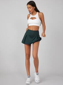 SHEIN 高強度支撐鏤空運動胸罩 - 白色 - 查看 10