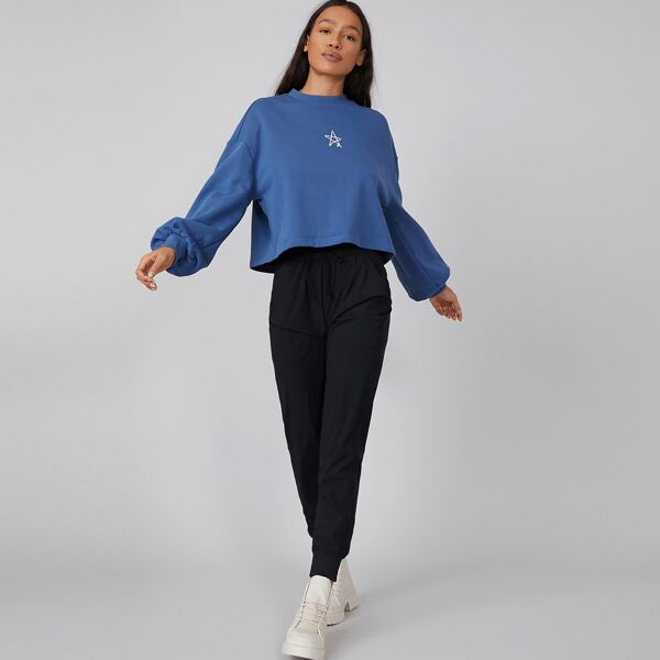 

100% COTTON OVERSIZE SWEATSHIRT, Blue