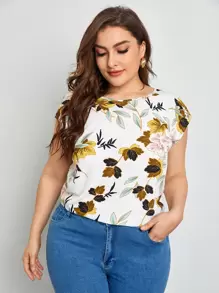 SHEIN LUNE Áo sơ mi Plus Size Hoa Giải trí - Nhiều màu - Xem 1