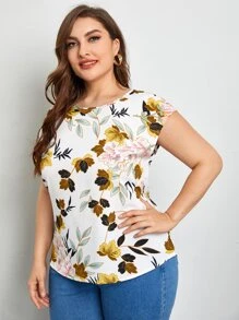 SHEIN LUNE Áo sơ mi Plus Size Hoa Giải trí - Nhiều màu - Xem 5