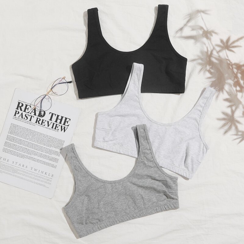 3pack Simple Bralette, Multicolor