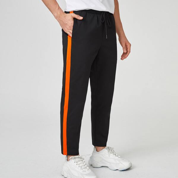 

Men Side Taped Pants, Black