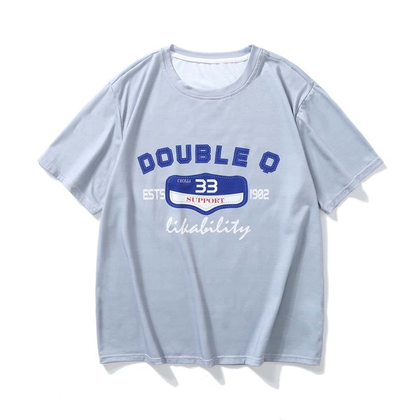 

Men Letter And Graphic Print Tee, Light grey