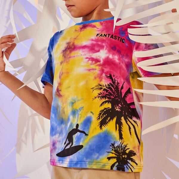 

Boys Tie Dye Figure Graphic Tee, Multicolor