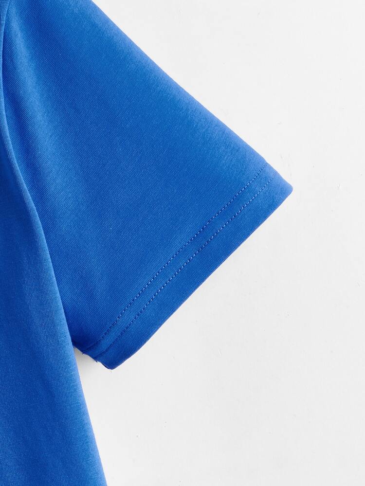 SHEIN Tween Boy Sunglasses Print Tee - Blue - View 4