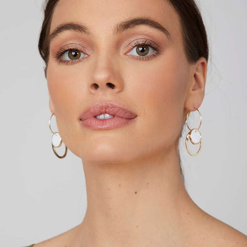 

CIRCLE DROP EARRINGS, Gold