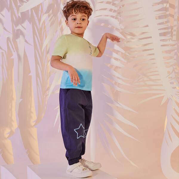 

Toddler Boys Star Embroidery Pants, Navy blue