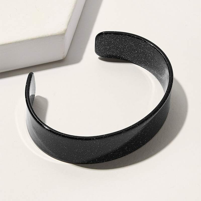 

Glitter Cuff Bracelet, Black