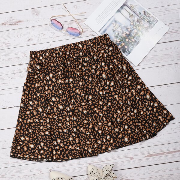 

Allover Print Flared Skirt, Multicolor