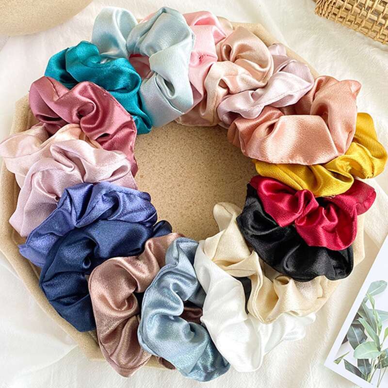 

5pcs Random Solid Scrunchie, Multicolor
