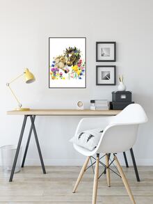 Horse Print Unframed Painting - White - View 6