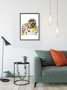 Horse Print Unframed Painting - White - View 8