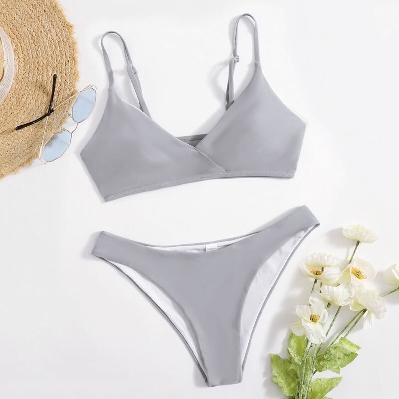 

Solid Bikini Swimsuit, Light grey