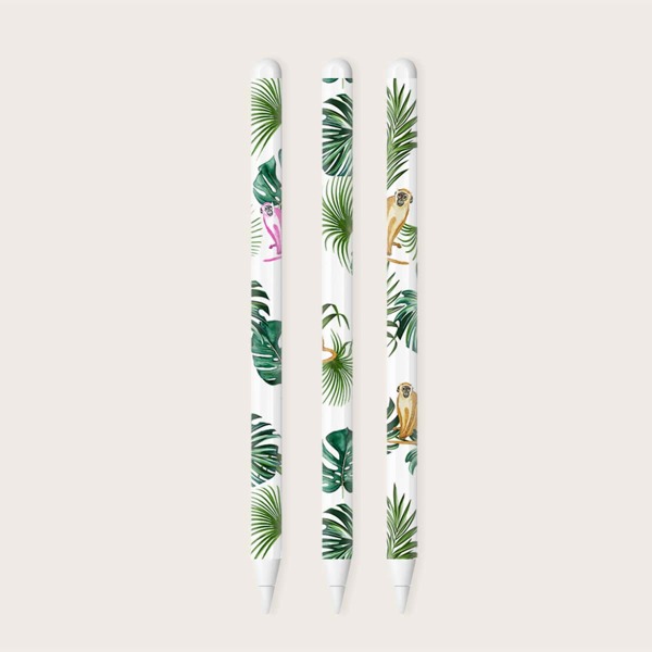 

1sheet Leaf & Animal Pattern Apple Pencil 2nd Sticker, Multicolor