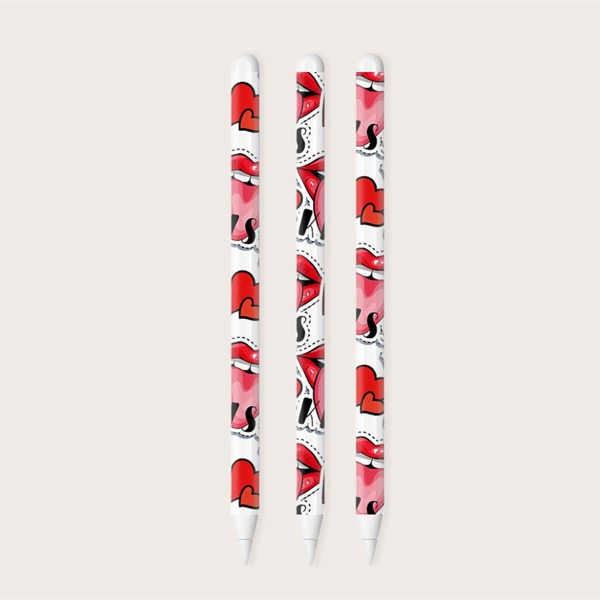 

1sheet Red Lip Apple Pencil 2nd Sticker, Multicolor