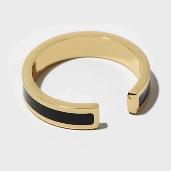 

Metal Cuff Ring, Black