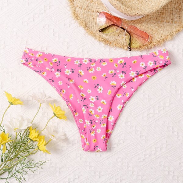 

Floral Print Bikini Panty, Pink