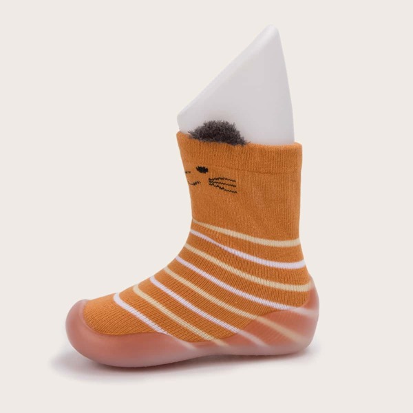 

Toddler Girls Striped Sock Sneakers, Orange