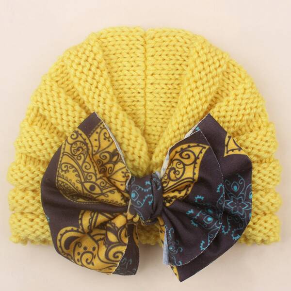 

Baby Bow Knot Decor Hat, Yellow