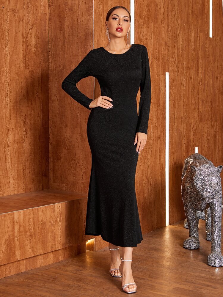 Crisscross Back Mermaid Dress Fall Cloth For Women