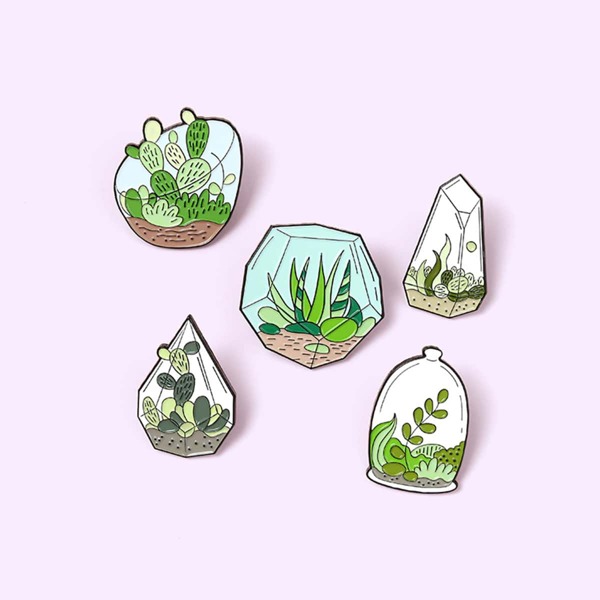 

5pcs Kids Plant Design Brooch, Multicolor