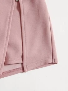 SHEIN Girls Zip Up Wrap Skort - Dusty Pink - View 3