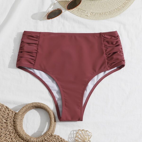

Ruched High Waisted Bikini Panty, Redwood