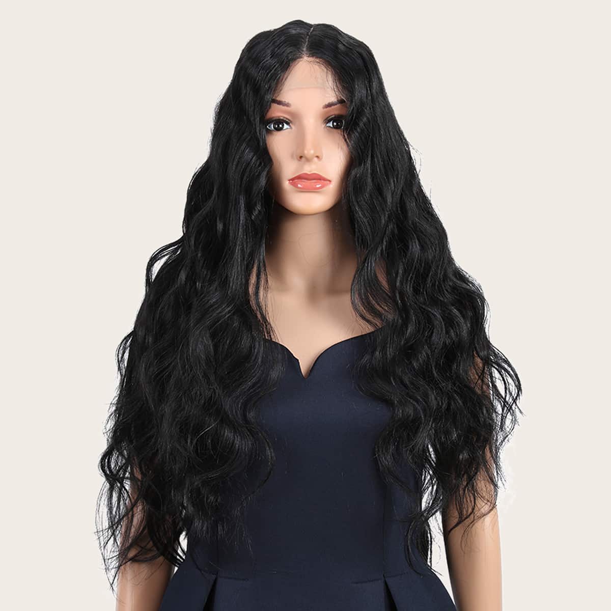 

Long Curly Lace Front Wig, Black