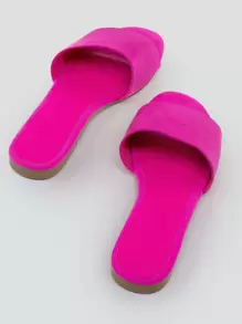 SHUZIA Dép quai ngang hở mũi đế bằng, kiểu dáng nghỉ dưỡng, thích hợp cho kỳ nghỉ hè, giày mùa xuân, giày đi nghỉ lễ Phục sinh, giày thường ngày, giày đi biển, quà tặng Ngày của Mẹ. - Màu Hồng Tươi - Xem 4