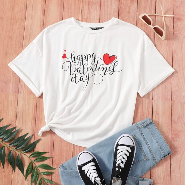 

Heart and Letter Graphic Top, White