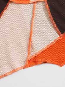 SHEIN Qutie Contrast Stitch Colorblock Tank Top - Multicolor - View 5