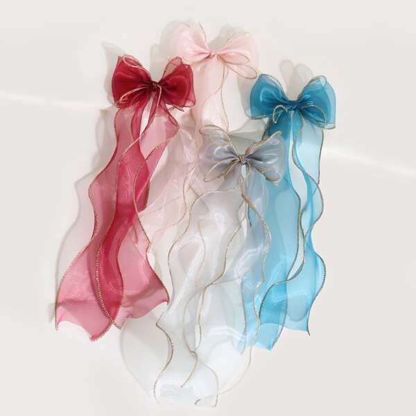 

4pcs Toddler Girls Bow Knot Hair Clip, Multicolor
