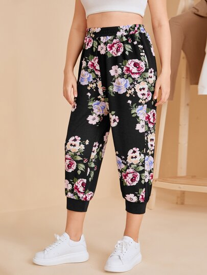 بنطلون مقاس كبير Carrot نحيل بطباعة زهري