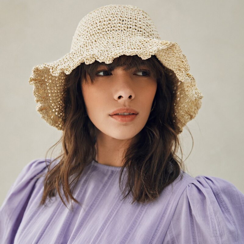 

Solid Straw Hat, Khaki