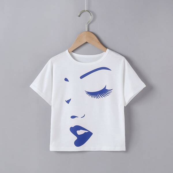 

Toddler Girls Figure Graphic Tee, White
