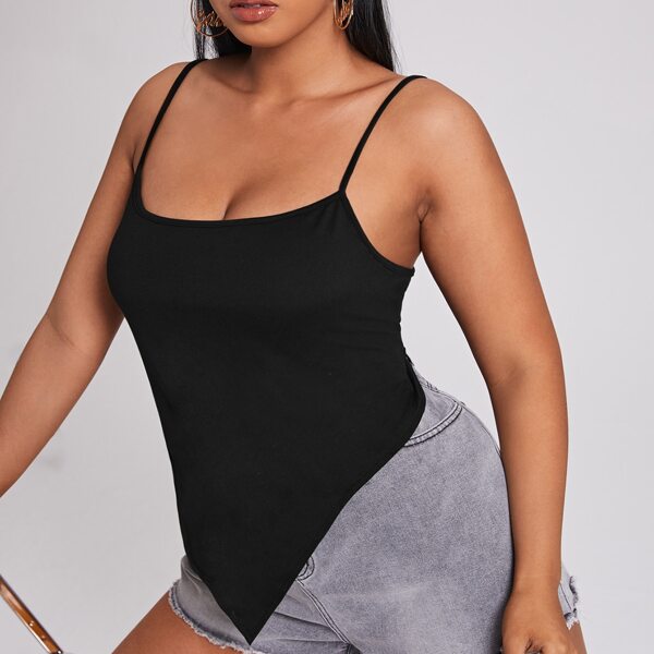 

Plus Solid Bandana Cami Top, Black