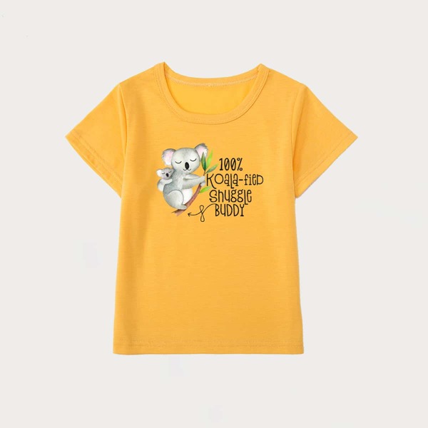 

Toddler Boys Cartoon And Letter Graphic Tee, Yellow