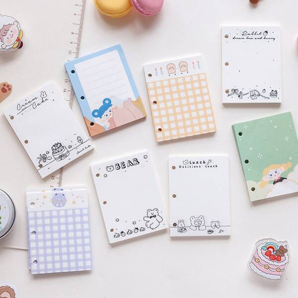 

1pc Cartoon Graphic Random Memo Pad, Multicolor