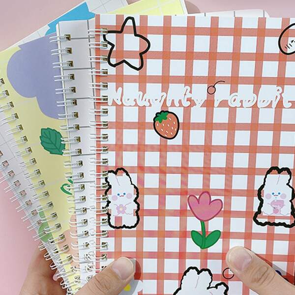 

1pc Flower Print Cover Random Notebook, Multicolor