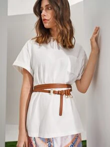 MOTF PREMIUM RING DECOR SKINNY BELT - Brown - View 1