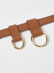 MOTF PREMIUM RING DECOR SKINNY BELT - Brown - View 4