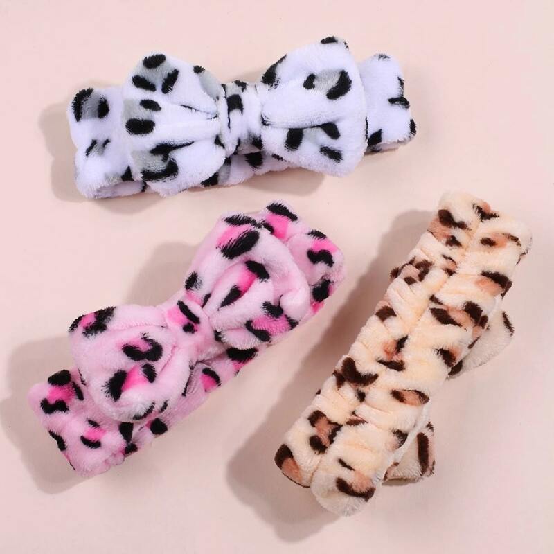 

1pc Leopard Bow Bath Headband, Multicolor