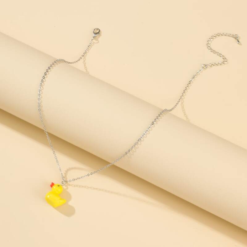 

Cartoon Duck Pendant Necklace, Yellow