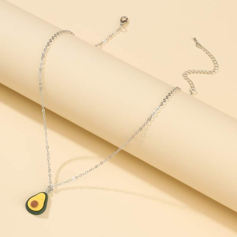 

Avocado Pendant Necklace, Silver