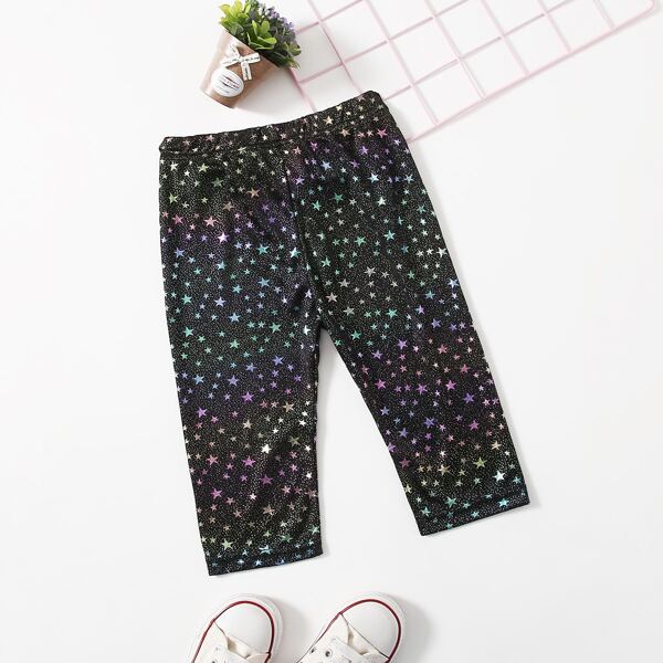 

Toddler Girls Galaxy Print Leggings, Black