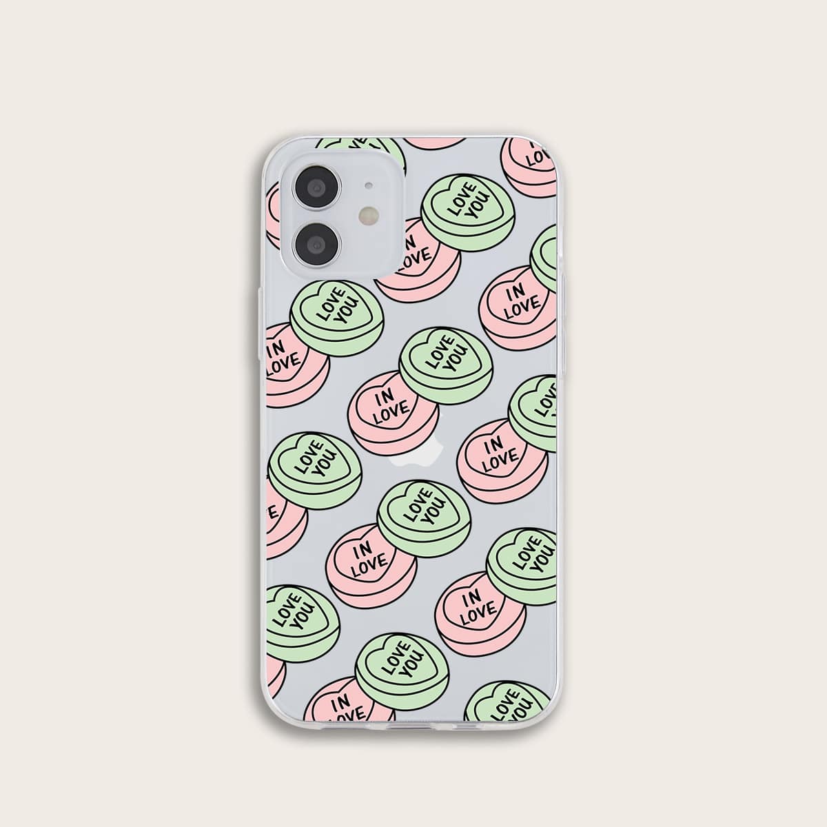 

Heart Print Clear iPhone Case